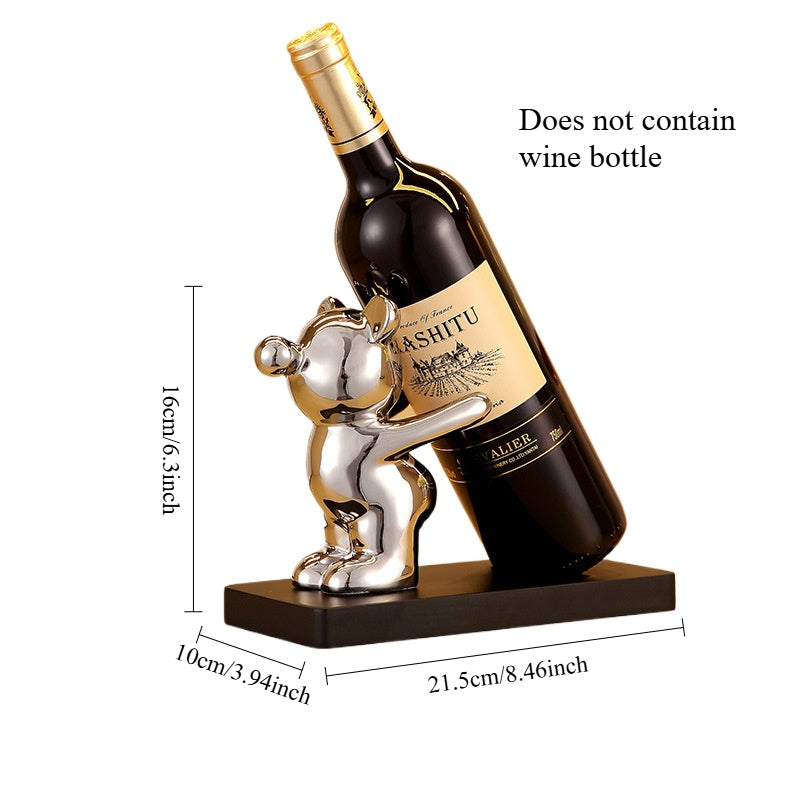 Teddy Bear Liquid Metal Wine Rack