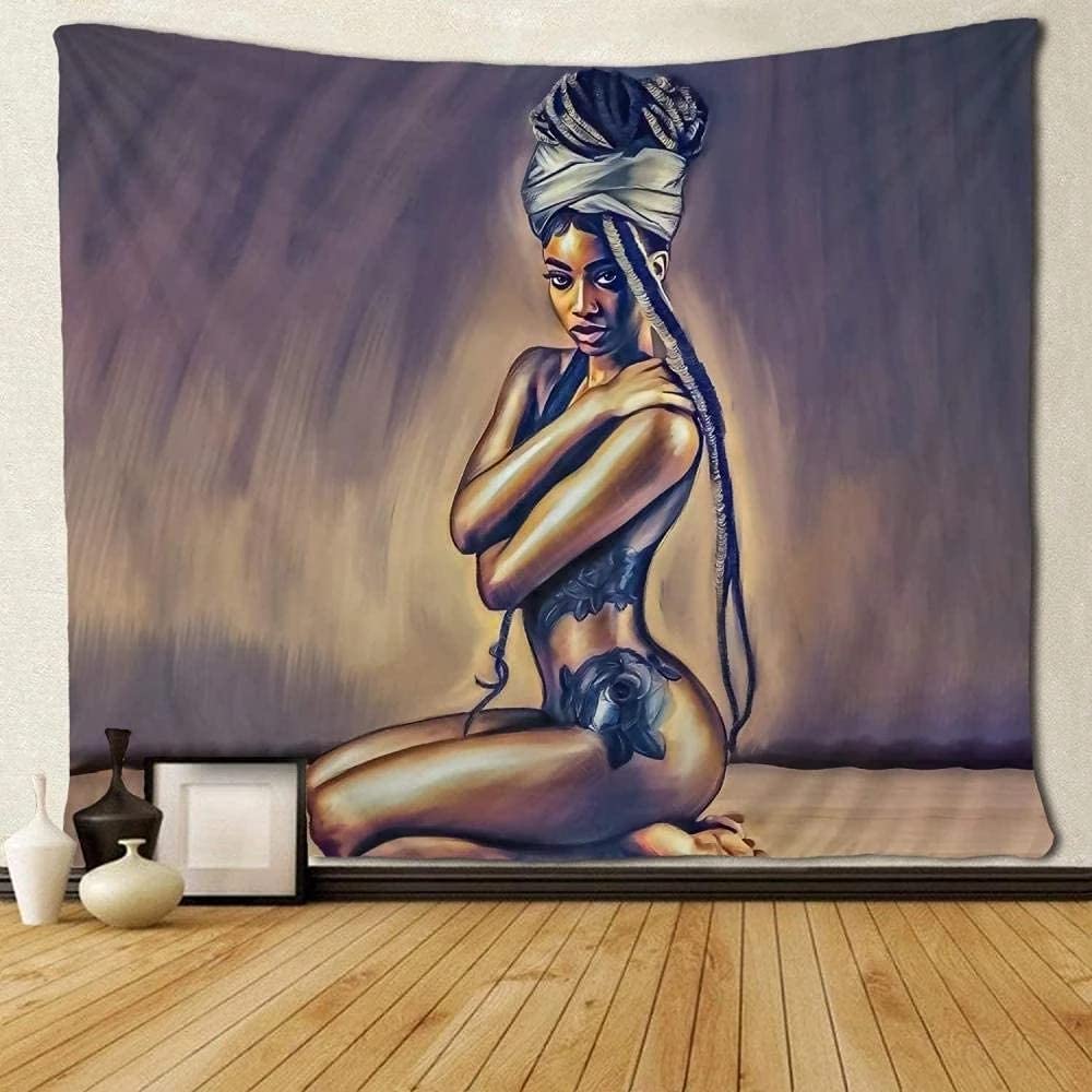 Golden Poise African Woman Tapestry