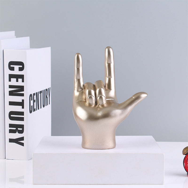 Rock Hand Gesture Sculpture