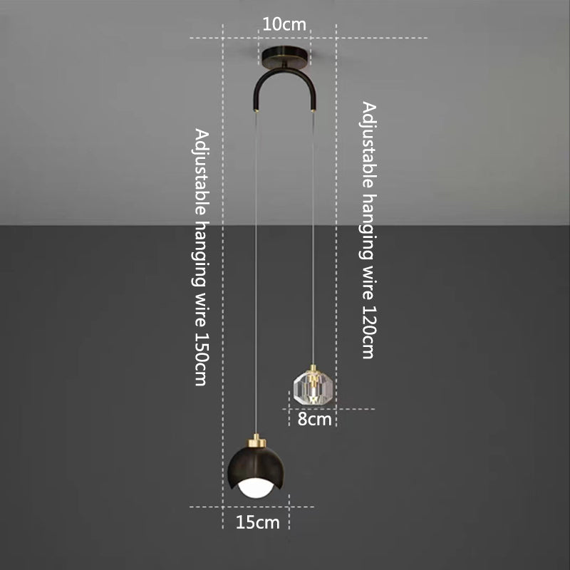 Nordic Crystal Cap LED Pendant Light