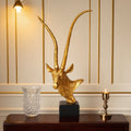 Golden Antelope Head Sculpture