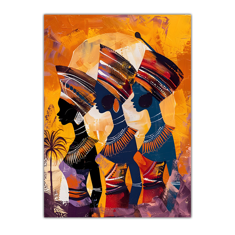 Sunset Procession African Women Canvas
