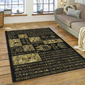 Egyptian Gods Black Gold Tablet Area Rug