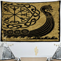 Longship Vegvisir Gold Tapestry