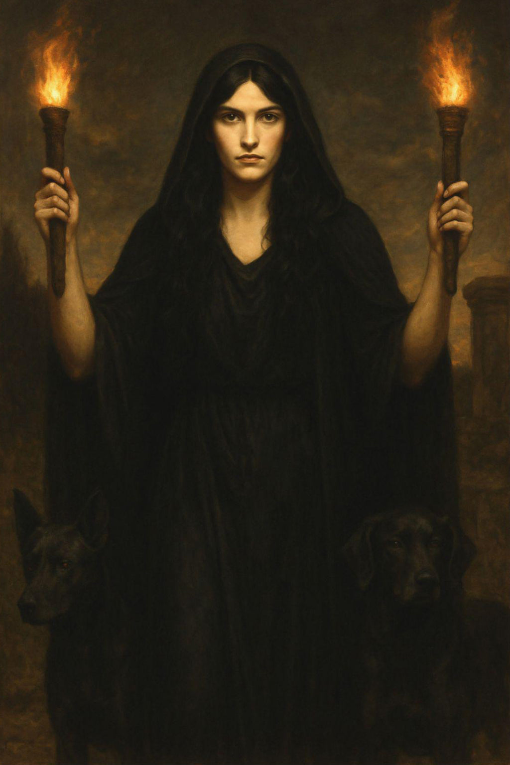 Hecate Goddess of the Night Canvas Wall Art