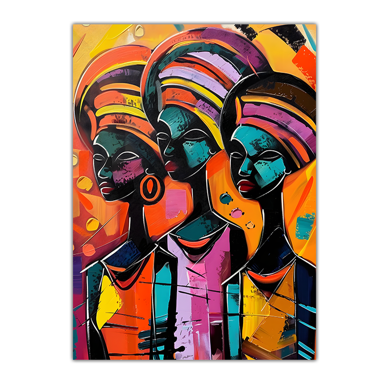 Vibrant Sisterhood African Women Canvas