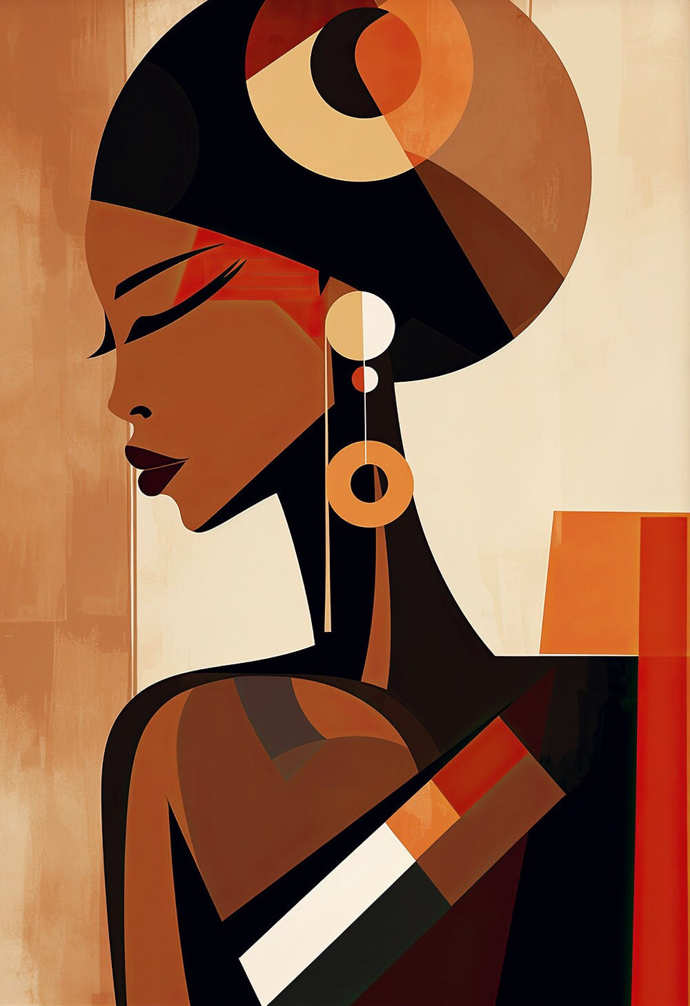 Lunar Crown African Woman Canvas