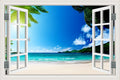 Tropical Lagoon Beach 3D Window Effect Wall Sticker