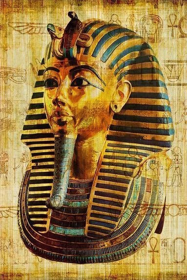Pharaoh Mask Parchment Canvas