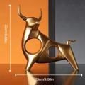 Modern Geometric Golden Bull Sculpture