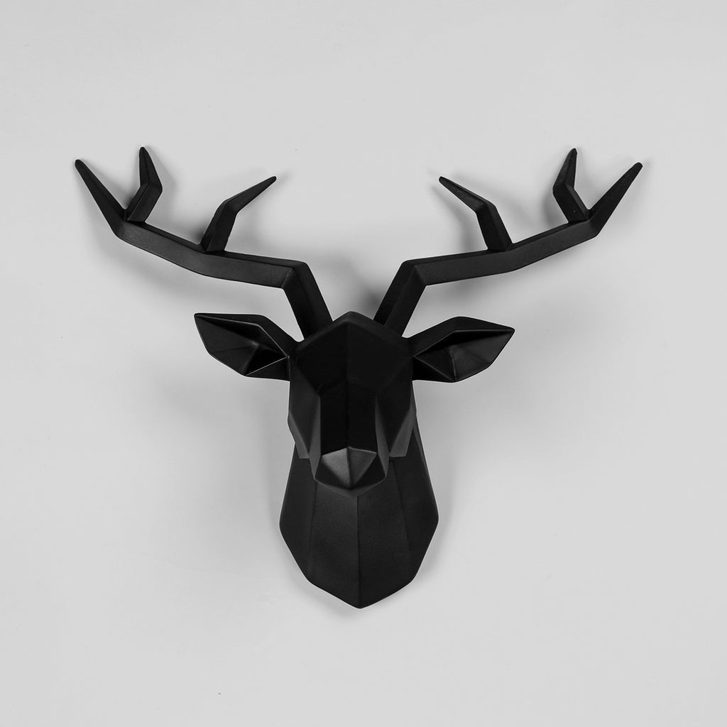 Nordic Geometric Deer Head Wall Sculpture
