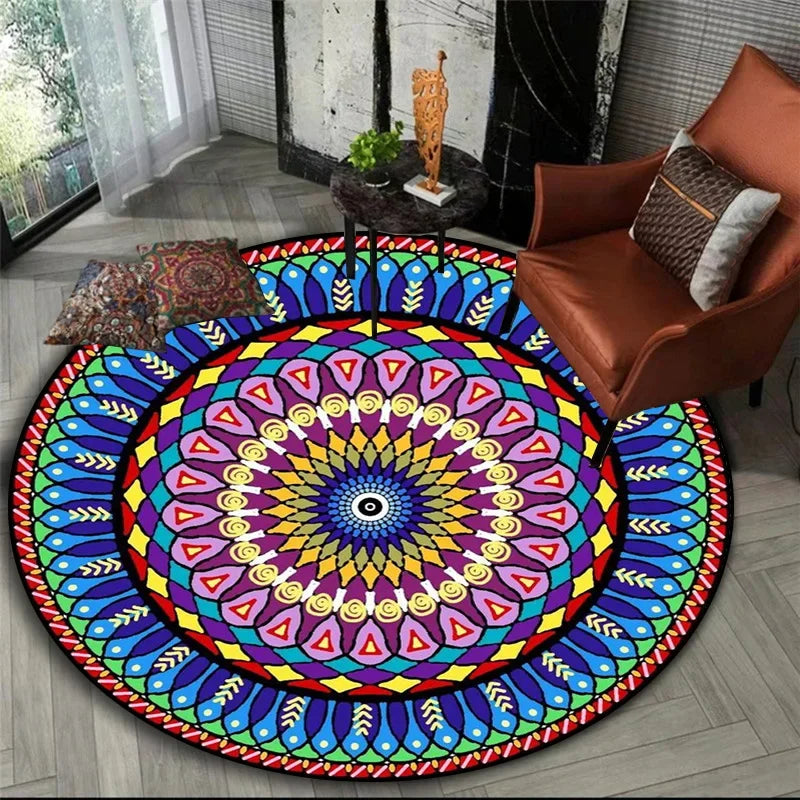 Tribal Kaleidoscope Round Rug