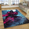 Samurai Crimson Moon Strike Area Rug