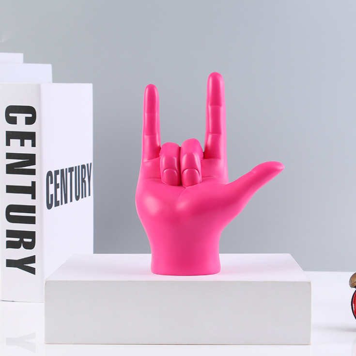 Rock Hand Gesture Sculpture