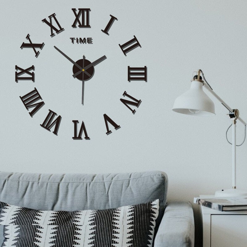 Frameless Roman Numeral DIY Wall Clock