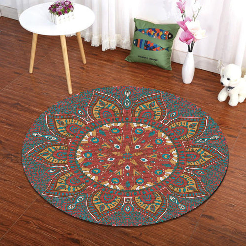 Bohemian Mandala Round Rug in Charcoal