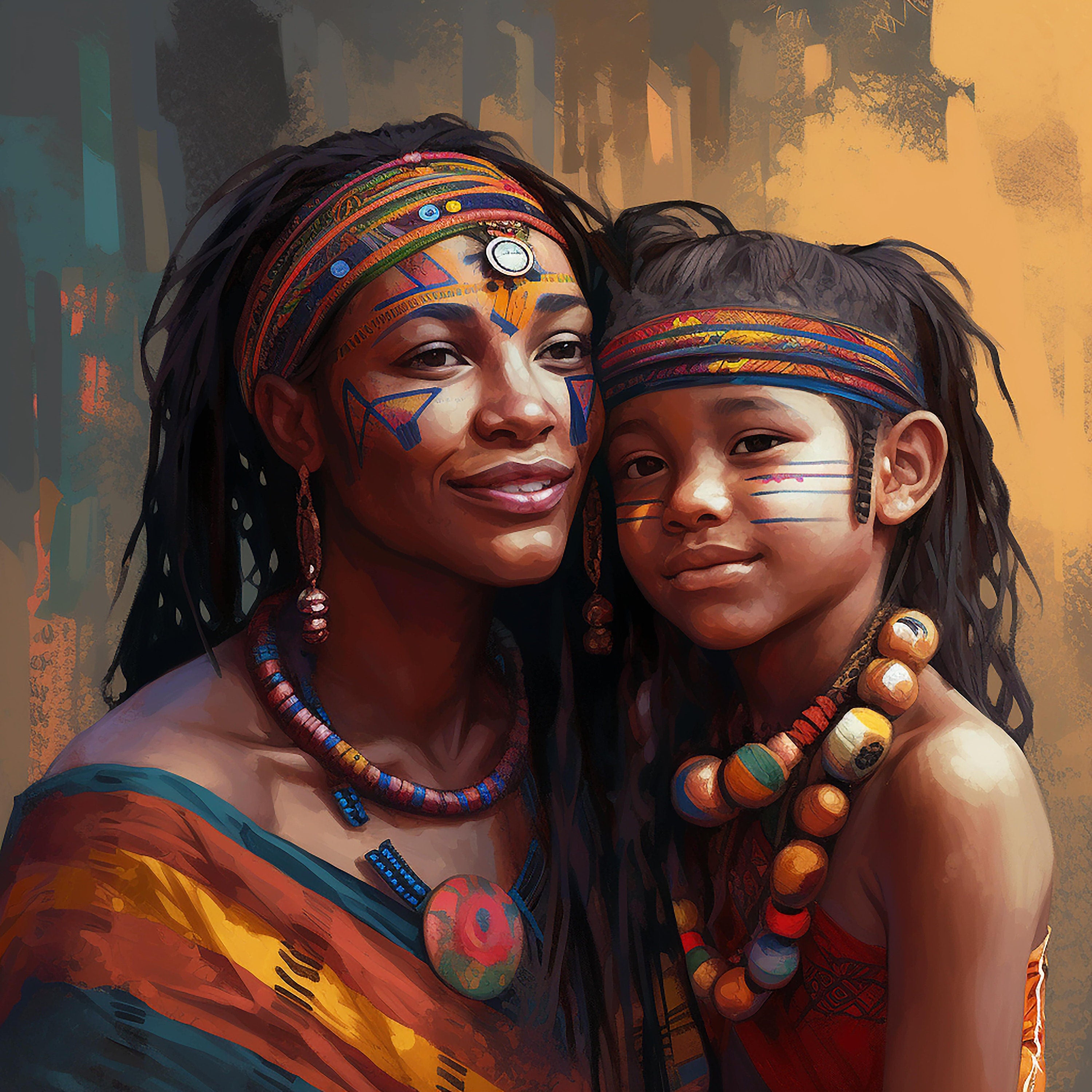 Mother and Child African Canvas