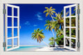 Palm Island 3D Window Effect Wall Sticker