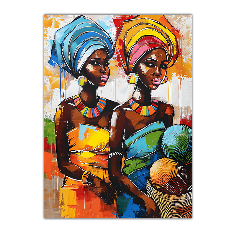 Market Day Sisters African Women Canvas