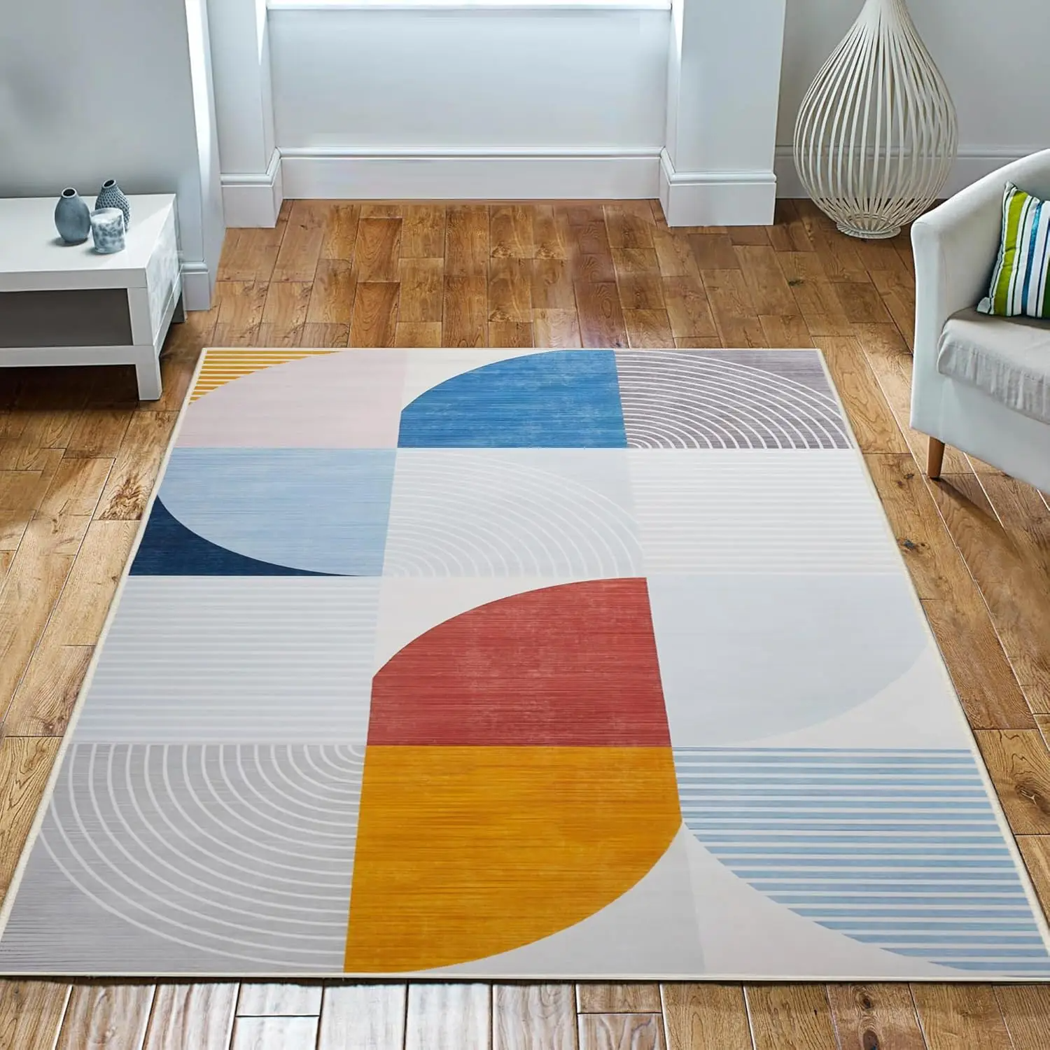 Abstract Colour Block Area Rug