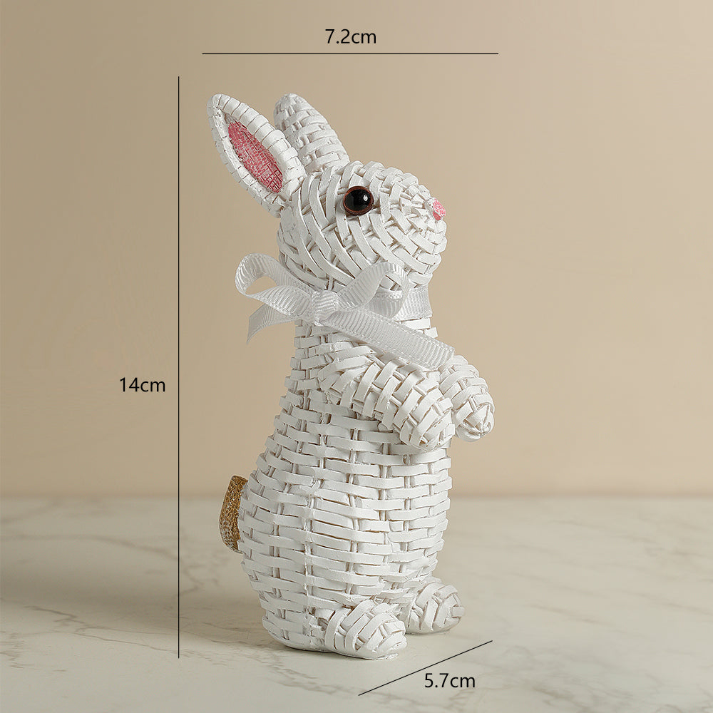 Woven Rattan Rabbit Bunny Statue