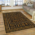 Egyptian Golden Script Grid Area Rug