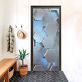 Hexagonal Futuristic 3D Optical Effect Door Sticker