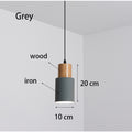 Nordic Concrete Wood LED Pendant Light