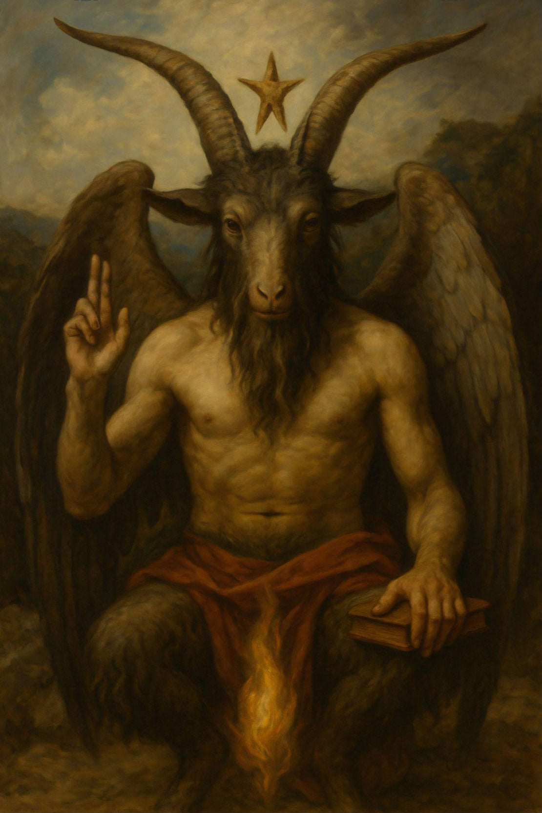 Baphomet Occult Symbol Canvas Wall Art