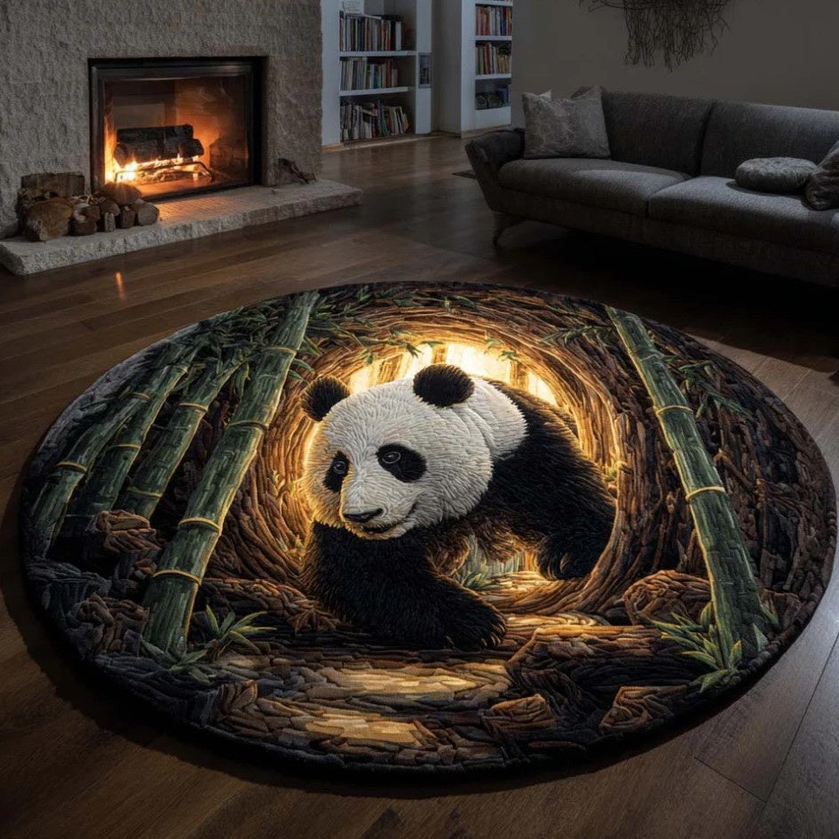 Cute Panda 3D Optical Effect Rug