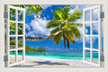 Coconut Palm Bay 3D Window Effect Wall Sticker