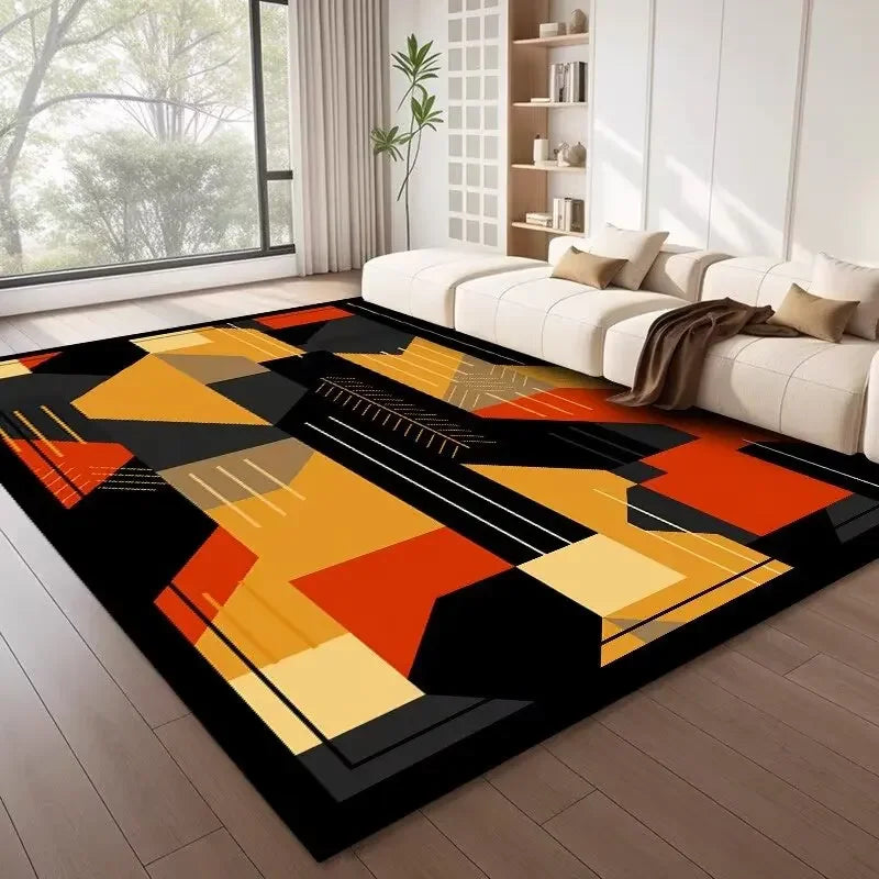 Nordic Geometric Amber Area Rug
