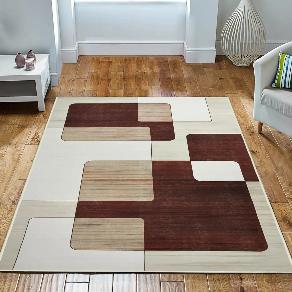 Retro Square Patchwork Area Rug