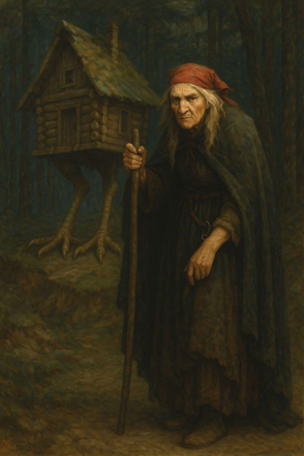Baba Yaga Slavic Folklore Canvas Wall Art