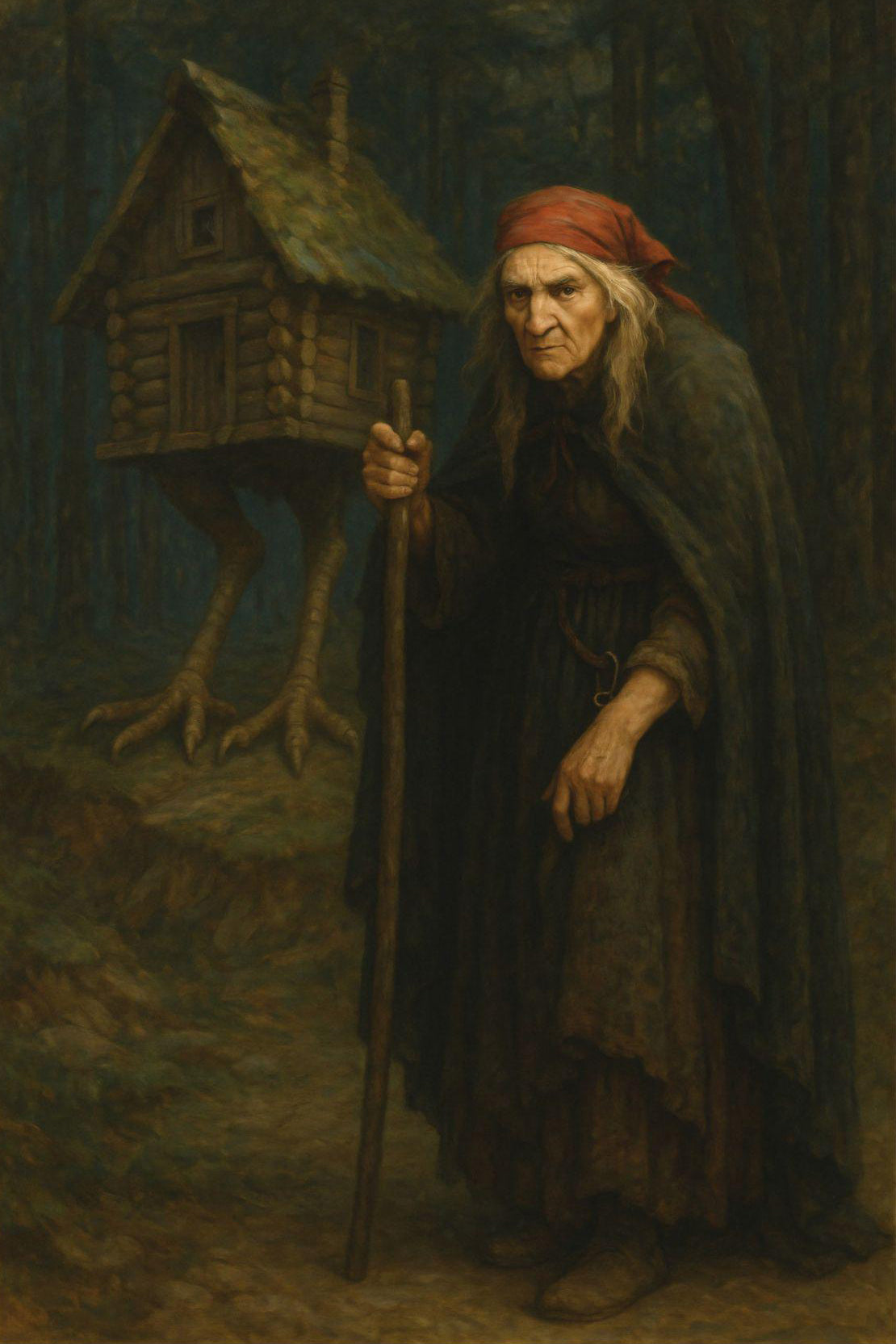 Baba Yaga Slavic Folklore Canvas Wall Art
