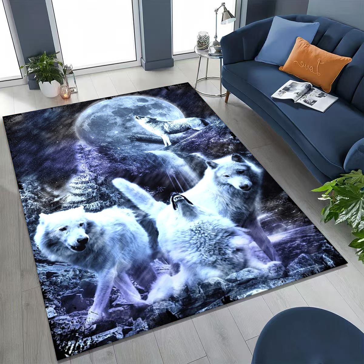 Wolf White Pack Moonrise Area Rug