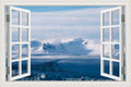 3D Window View Wall Sticker in Arctic Glacier Coast