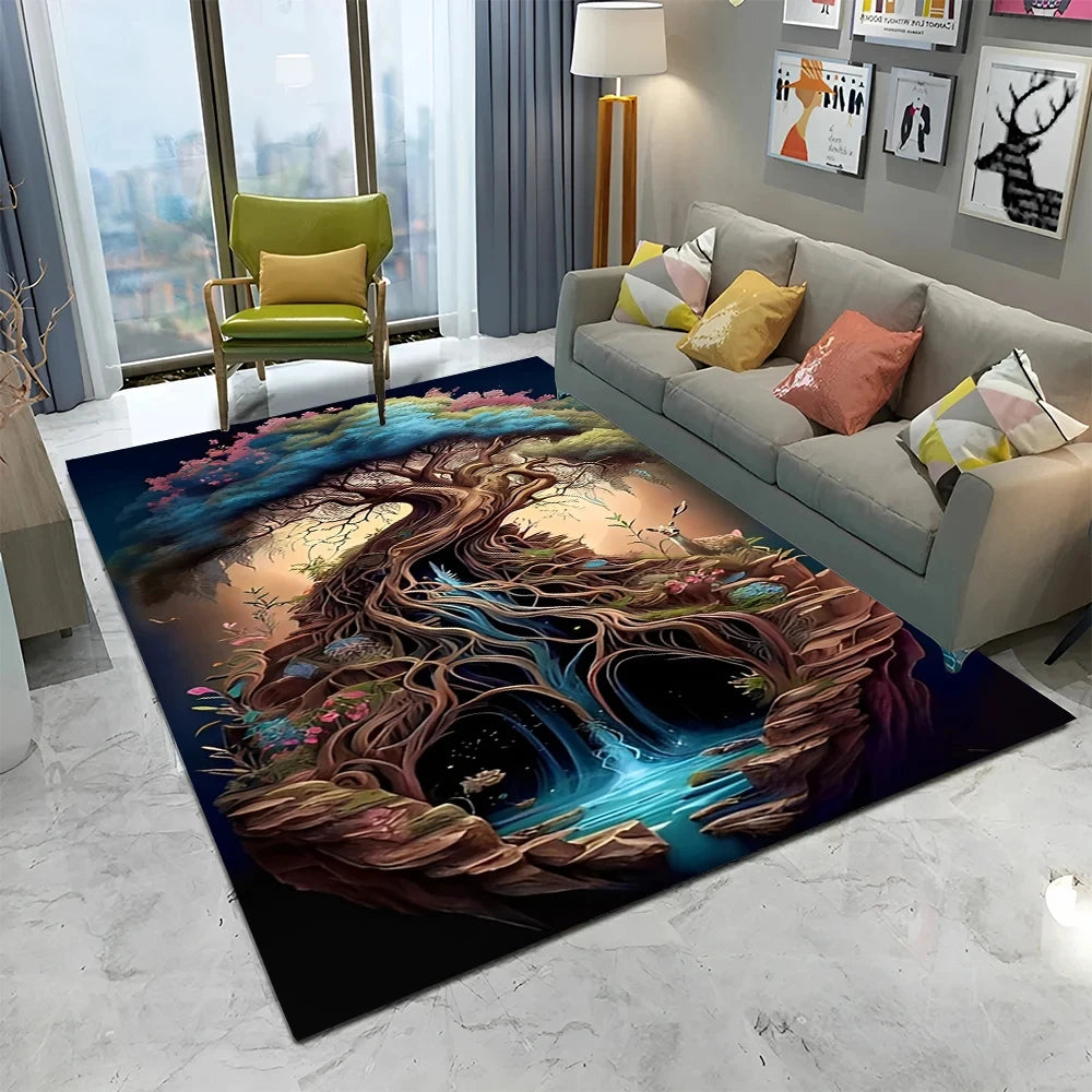 Yggdrasil Well of Mimir Area Rug