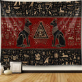 Bastet Pyramid Red Tapestry