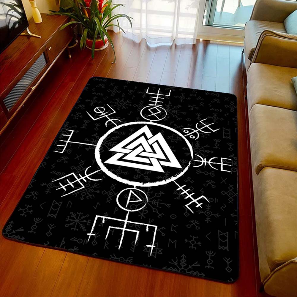 Valknut Norse Runes Area Rug