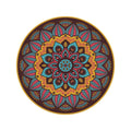 Bazaar Mandala Round Rug in Crimson and Amber