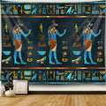 Triple Anubis Turquoise Tapestry