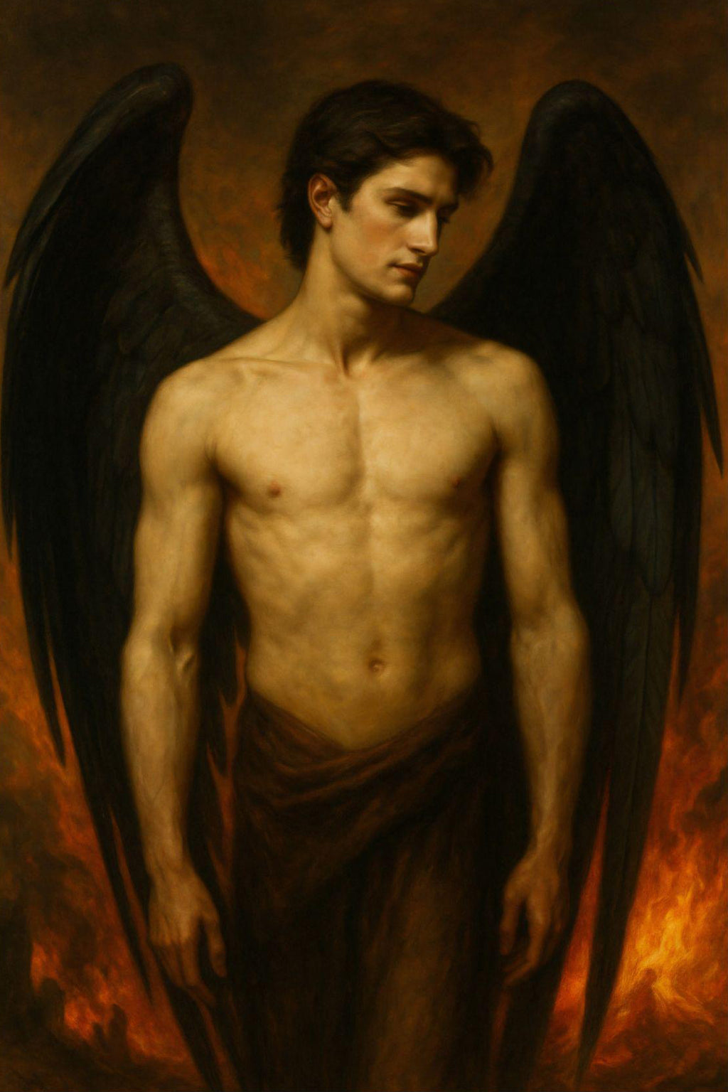 Fallen Angel Dark Myth Canvas Wall Art