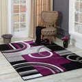 Nordic Arc Area Rug in Plum