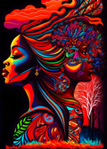 Neon Visions African Woman Canvas