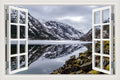 3D Window View Wall Sticker in Nordic Fjord Winter