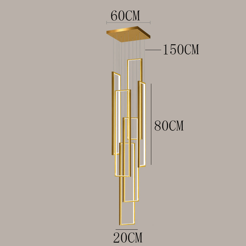 Nordic Staggered Rectangle LED Chandelier