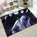 Wolf Lunar Cycle Howl Area Rug