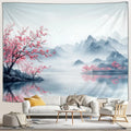 Blossom Lake Japanese Landscape Tapestry