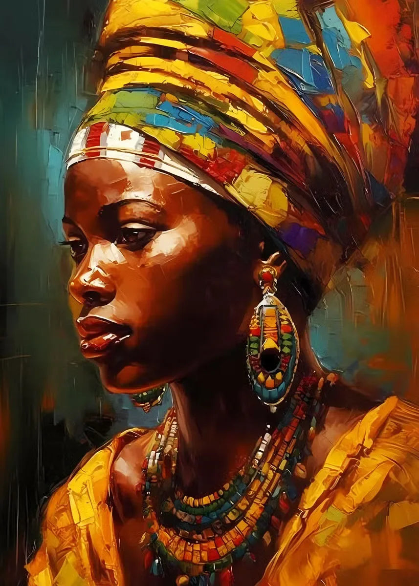 Amber Glow African Woman Canvas